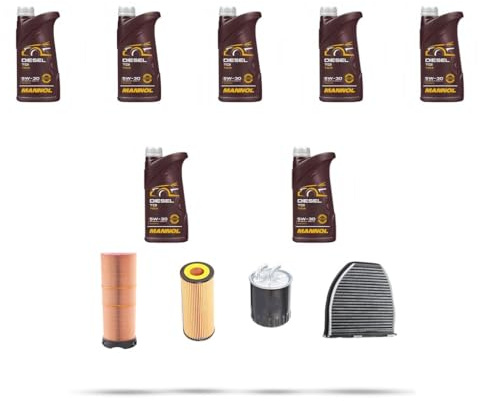 Kit tagliando 4 FILTRI e 7L OLIO M compatibile con Mercedes Classe C (W204,C204,S204) C220 CDI 125kw Dal 2007 al 2008