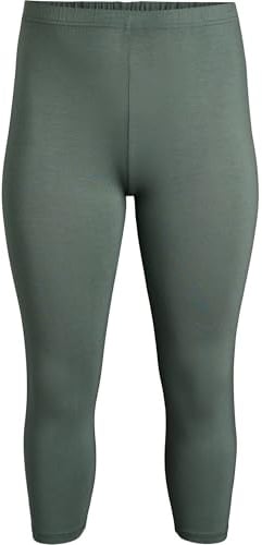 Zizzi Capri 3/4-Leggings Damen große Größen, Viskose, Basic | Basic Capri-Leggings in 3/4-Länge aus weicher Viskose für Damen und Frauen: bequem, auch in großen Größen