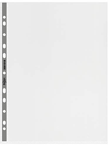 Rexel Nyrex Premium A4 Punched Pocket with Grey Spine, Clear, Pack of 50, 2001018, 90 Micron
