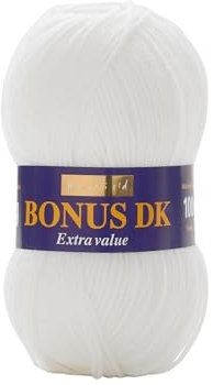 Sirdar Hayfield Bonus DK Double Knitting, White (961), 100g