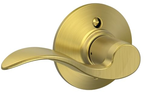 SCHLAGE Accent Non-Turning Dummy Door Handle, Left Handed, Satin Brass