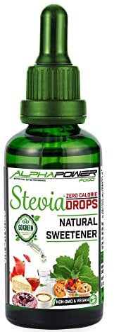 ALPHAPOWER FOOD | Original pur Stevia Zucker Drops ohne Kalorien | flüssige alternative zu Pulver, Tabs, Streusüße I natürlicher Süßstoff 1x50ml