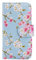 32nd Floral Series - Design PU Leather Book Wallet Case Cover for Apple iPhone 5, 5S, Designer Flower Pattern Wallet Style Flip Case With Card Slots - Spring Blue