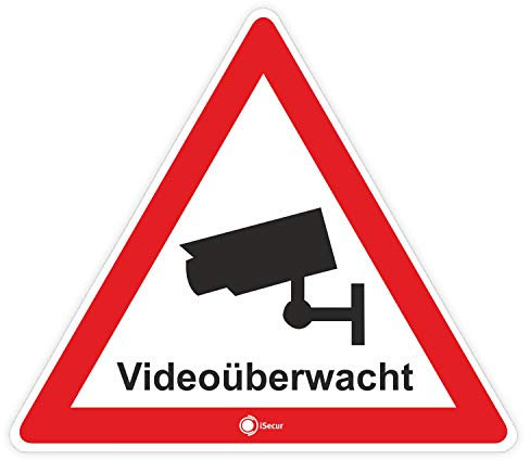 4er Set Aufkleber Videoüberwacht I innenklebend I 5 cm I für Fenster I Achtung Dieses Objekt wird per Video überwacht I Videoüberwachung I hin123