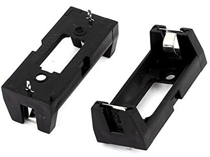 sourcing map CR123A Lithium Battery Holder Box Clip Case w PCB Solder Lead 2Pcs