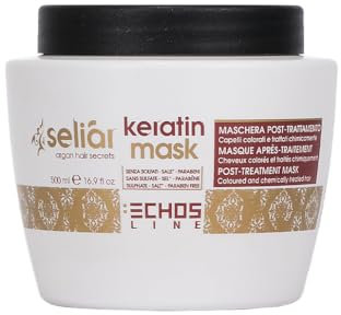 Echosline Seliar Keratin Mask-Mascarilla Post Tratamiento para cabellos coloreados-500 ml, Multicolor, 500 ml (Paquete de 1)