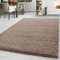 Teppium Moderner Hochflor Teppich Wohnzimmer 120 x 170 cm Beige - Shaggy Flauschiger Teppich, Extra Weich, Pflegeleicht und Einfarbig - für Schlafzimmer, Küche und Esszimmer