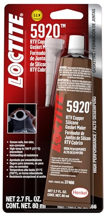 LOCTITE Automotive RTV Copper Silicone Gasket Maker 5920 – High-Temp, Sensor-Safe, Non-Corrosive, Oil Resistance - 80 ml, 1 Pack