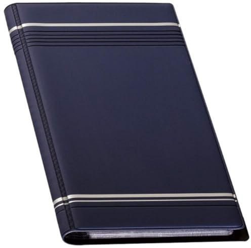Durable 858107 - Visifix 96, raccoglitore per biglietti da visita, 96 biglietti, copertina in similpelle, tasche termosaldate, 118x250 mm, blu