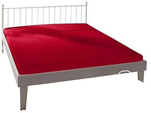 Estella Spannbettlaken Mako-Feinjersey rot Größe 120x200 cm - 130x200 cm