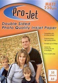 ProJet weiß A4 220gsm beidseitig Matt Brand ProJet ProJet Fotopapier A4 beidseitig 50 blatt