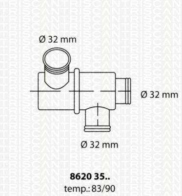 Triscan 8620 3590 Thermostat, Kühlmittel
