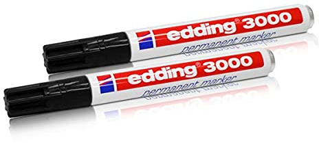 2X Edding 3000 Permanent Marker schwarz 1.5-3 mm