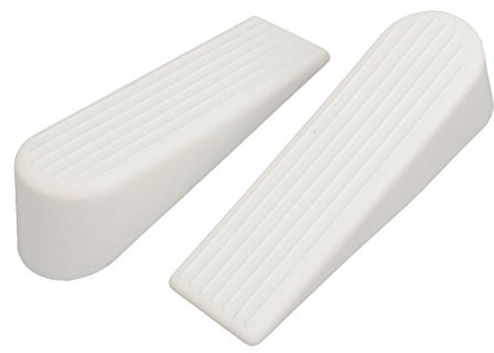 sourcing map Rubber Home Office Non-slip Wedge Jam Door Stopper Doorstops White 2pcs