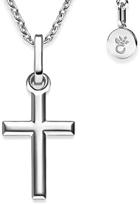 Kreuz Kette Mädchen Silber 925 | Halskette mit Kreuzanhänger klein Kreuzkette Jungen Baby Kinder | Schmuck Geschenk zur Geburt Taufe Kommunion Taufgeschenk Patenkind | Silberkette Kinderschmuck