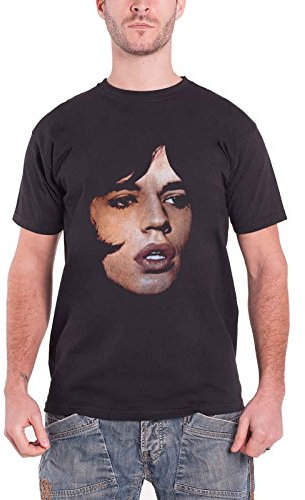 The Rolling Stone Men's Mick Portrait Short Sleeve T-Shirt, Black, Small