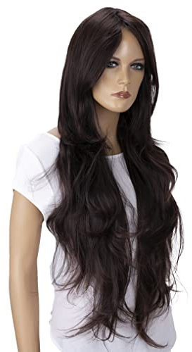 PRETTYSHOP Fashion Lady Wig long Hair Wavy Cosplay Heat-Resistant Fibres (dark brown 2/33 FP706)