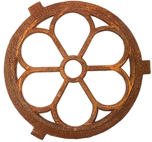 aubaho Nostalgie Stallfenster Rund 60cm Fenster Eisen antik Stil Rost Rund Eisenfenster