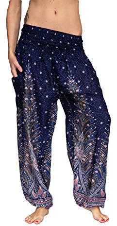 Mienloco Damen und Herren Haremshose Aladinhose Pumphose (bis 1,70m, Blau)