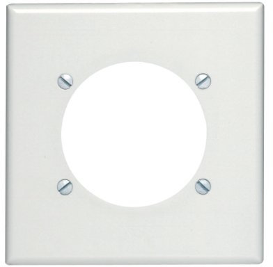 Leviton 80530-W 2-Gang Flush Mount 2.465-Inch Diameter, Device Receptacle Wallplate, Device Mount, Midway Size, White