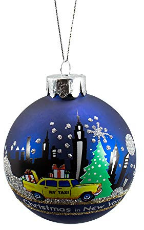 Kurt Adler New York Glaskugel, 80 mm, Weihnachten