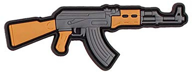 Copytec 3D Rubber AK 47 Patch Gun MG Airsoft Militär 47 Soldaten Aufnäher 3x8cm #29087