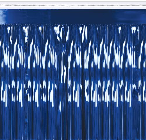 Beistle 55039-B Faltenband, 1-lagig, metallisch, feuerfest 15 x 10' blau