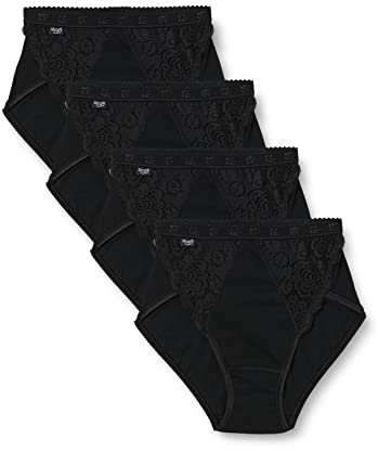 sloggi Damen Chic Midi 4P Slip, Black, 38