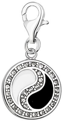 Quiges Charms Anhänger Ying Yang Versilbert Damen Schmuck für Bettelarmband
