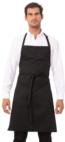 Chef Works F8 Metzger-Schürze, 86 cm Länge x 61 cm Breite, Schwarz