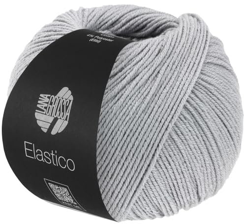 LANA GROSSA Elastico | Baumwoll-Klassiker mit leichtem Stretchanteil | Handstrickgarn aus 96% Baumwolle & 4% Polyester (Elite)| 50g Wolle zum Stricken & Häkeln | 160m Garn FB 70