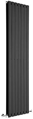 Milano Alpha Black Vertical Double Flat Panel Radiator - 1780mm x 490mm