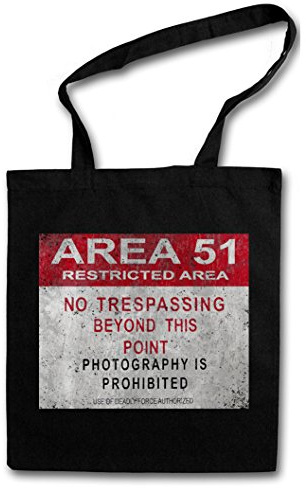 Urban Backwoods Area 51 Vintage Logo Sign Hipster Bag Beutel Stofftasche Einkaufstasche