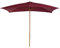 Outsunny Ombrellone da Giardino 2x3 m con Corda e Prese d'Aria, Ombrellone da Esterno con 6 Stecche in Legno, Bambù e Poliestere 180g/㎡, per Cortile, Terrazza e Balcone, Rosso Scuro