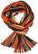 Rotfuchs Herrenschal Schal Strickschal Winterschal Warm & Weich Streifen Wolle (185 x 27 cm, Orange & Grau)