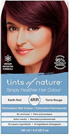 Tints of Nature 4RR Rojo Tierra, Tinte permanente de cabello, apto para veganos, 95% natural, sin amoníaco, parabenos ni propilenglicol, 1 paquete
