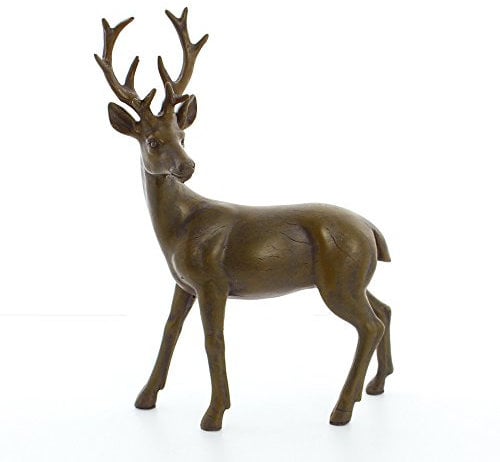 FRANK FLECHTWAREN Dekofigur Hirsch, REH, Dekofigur aus Polystein, Höhe 22 cm