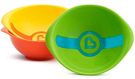 Munchkin Bols White Hot pour Tout-Petit |Bande de Couleur Devenant Blanche Lorsque la Nourriture et le Bol sont Trop Chauds |Bols de Nourriture pour Bébé|Set d'Apprentissage Alimentaire |Pack de 3