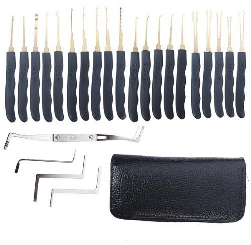 DXtech GOSO 24 Piece Lock Pick Set with Carry Case