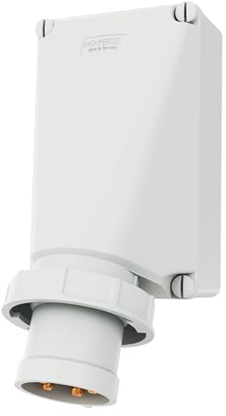 MENNEKES CEE Wandgerätestecker, 125 A, 5-polig, 400 V, IP67, Schraubkontakt | Gerätestecker, 6h, Industrie Wandstecker