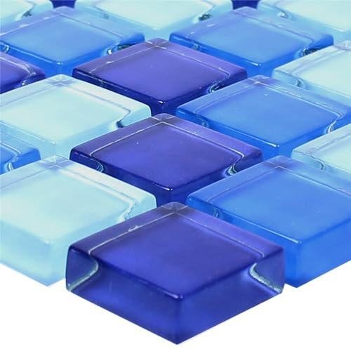 Glasmosaik Fliesen Blau Mix 23x23x8mm