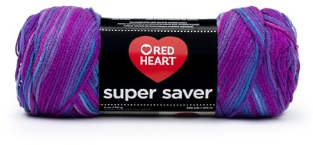 Red Heart Super Saver Yarn-Grape Fizz, Acrylic, 11.67 x 27.4 x 11.67 cm