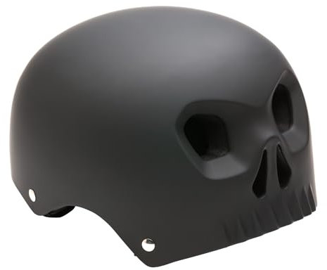 Mongoose Street Hardshell Skull Youth Bike Helmet, Matte Black