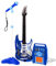 BSD Guitarra Eléctrica Rock con Cuerdas de Acero, Amplificador, Micrófono y Soporte Ajustable - Guitarra Infantil Rock - Azul