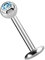 Modern Nature Piercing-Schmuck Titan Labret Lippenstecker 4 mm Platte in 1,2 x 10 mm + Kugel mit Stein in hellblau