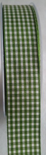 Karoband 25 mm breit 20 m Rolle Vichy, Karo, Deko, grün