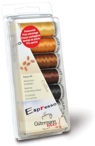 Gutermann Thread Set: Machine Embroidery Rayon 40-Coffee, One Size