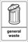 General Waste Recycling Sign/Sticker - Self adhesive sticker 150mm x 100mm