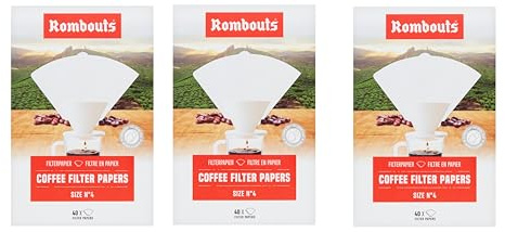 Rombouts Coffee Filter Papers - 4 Cups (40) - Pack of 6