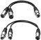 SIENOC 30cm Cavo Per Microfono 3pin XLR to Dual 2 Y Splitter Cable Adattatore (Combinazioni (2 Pezzo), Argento)